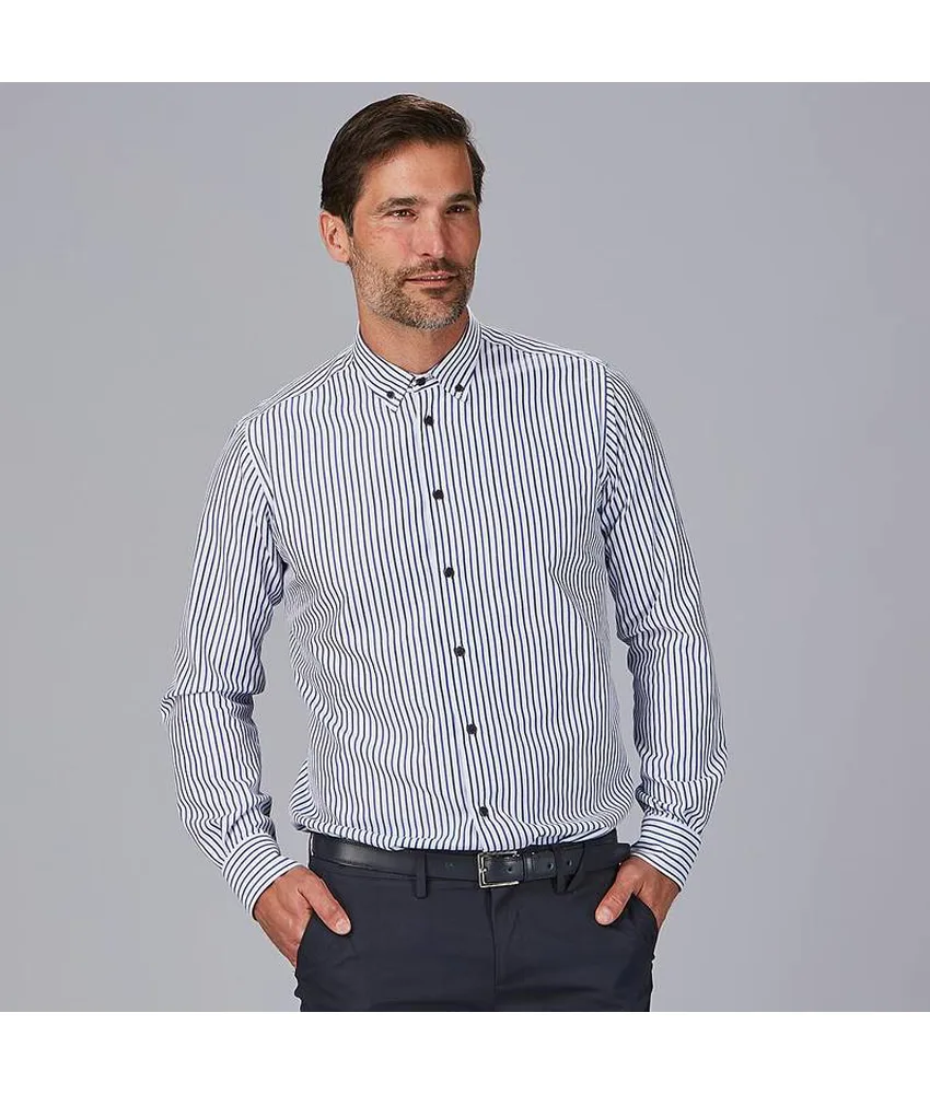 Camicia uomo a righe bicolore slim fit alessandro Garys