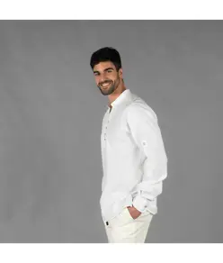 Camicia uomo chambray collo alla coreana nias Garys