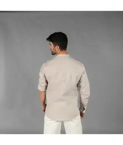 Camicia uomo chambray collo alla coreana nias Garys
