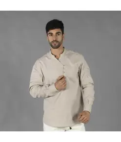 Camicia uomo chambray collo alla coreana nias Garys