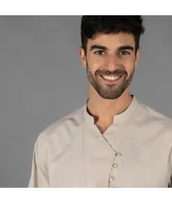Camicia uomo chambray collo alla coreana nias Garys