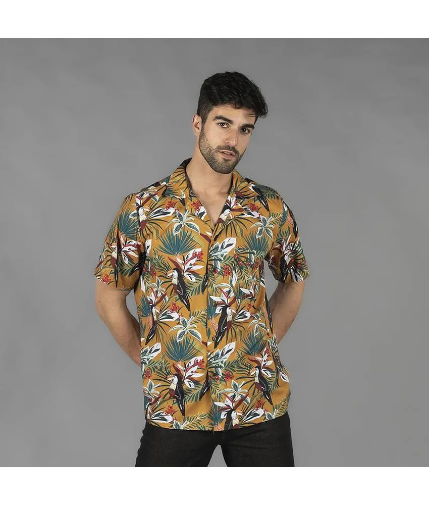 Camicia uomo colleto a revers hawaii Garys