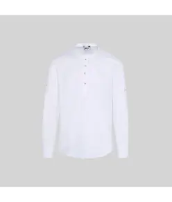 Camicia uomo lino/cotone collo coreana tiwi Garys