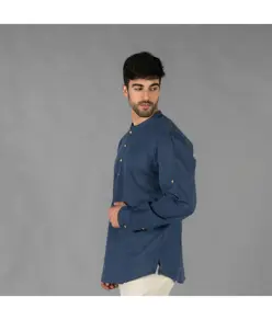 Camicia uomo lino/cotone collo coreana tiwi Garys