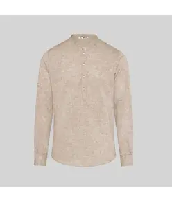 Camicia uomo lino/cotone collo coreana tiwi Garys