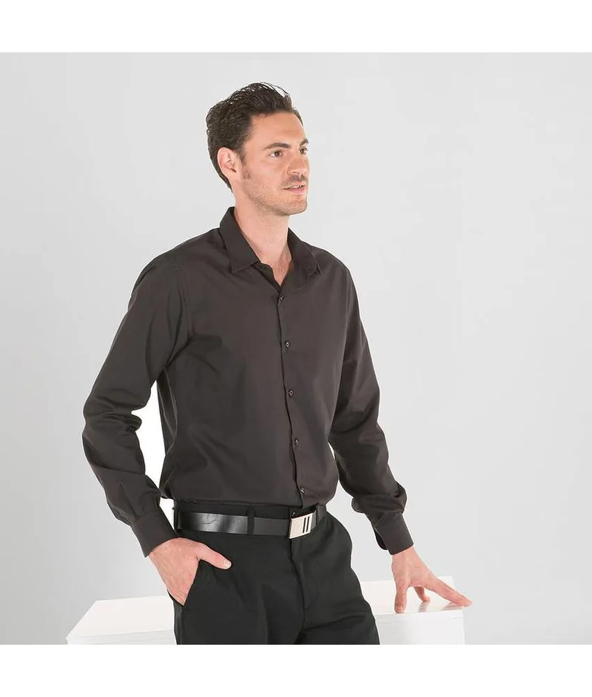 Camicia uomo slim fit neri Garys, 120 gr/m²