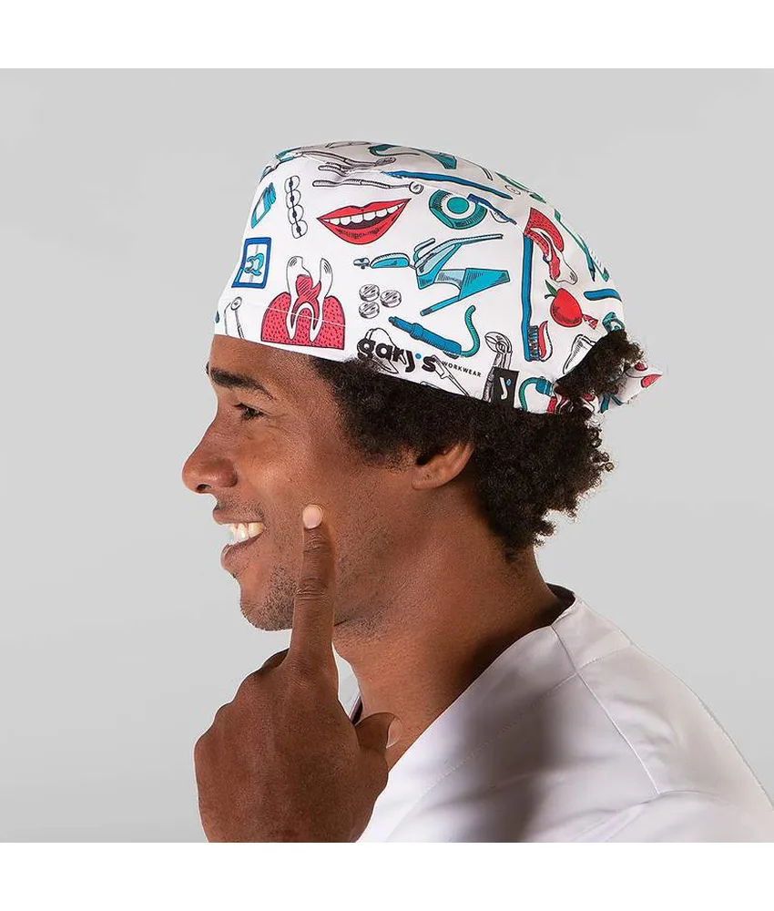 Cappellino chirurgo lacci con stampa Garys