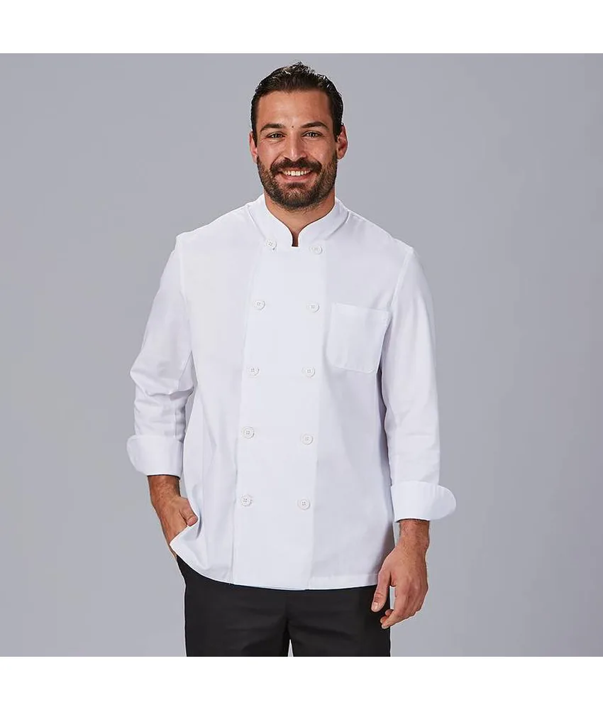 Chaqueta cocina unisex m/l sarga blanca "red line" Garys