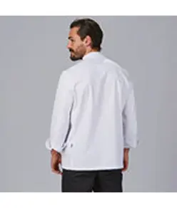 Chaqueta cocina unisex m/l sarga blanca "red line" Garys