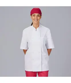 Chaqueta cocina unisex sarga blanca "red line" Garys