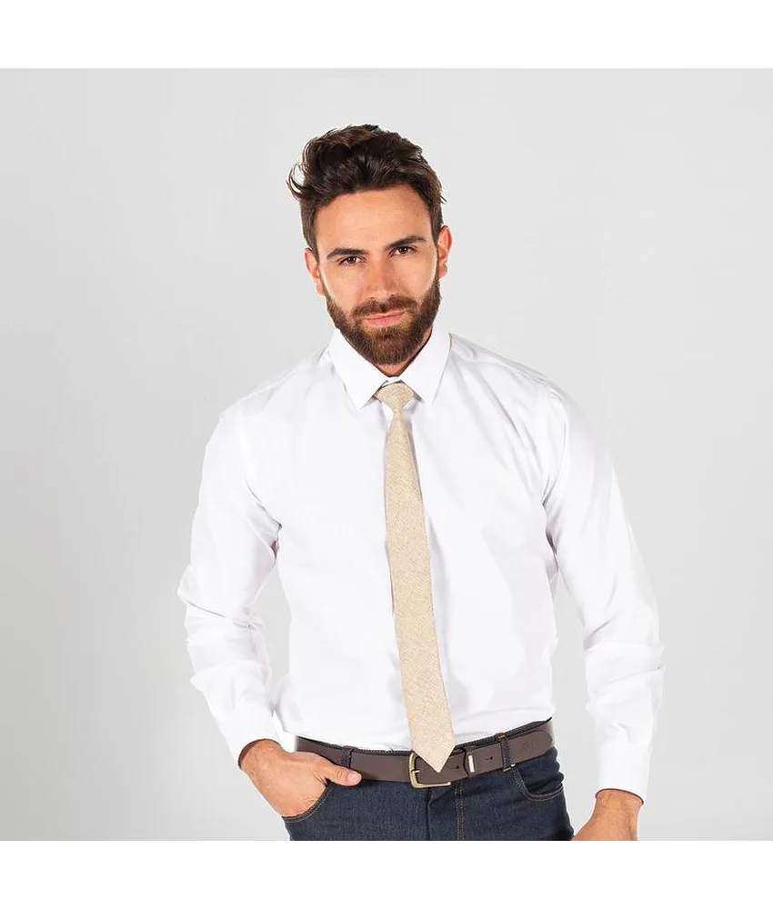 Cravatta con nodo slim iuta Garys, unisex con nodo fisso - chiusura con clip