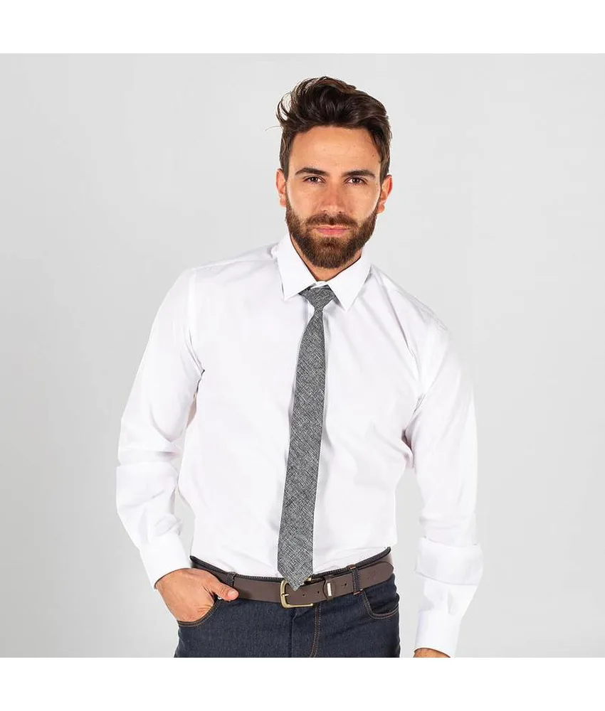 Cravatta con nodo slim iuta Garys, unisex con nodo fisso - chiusura con clip