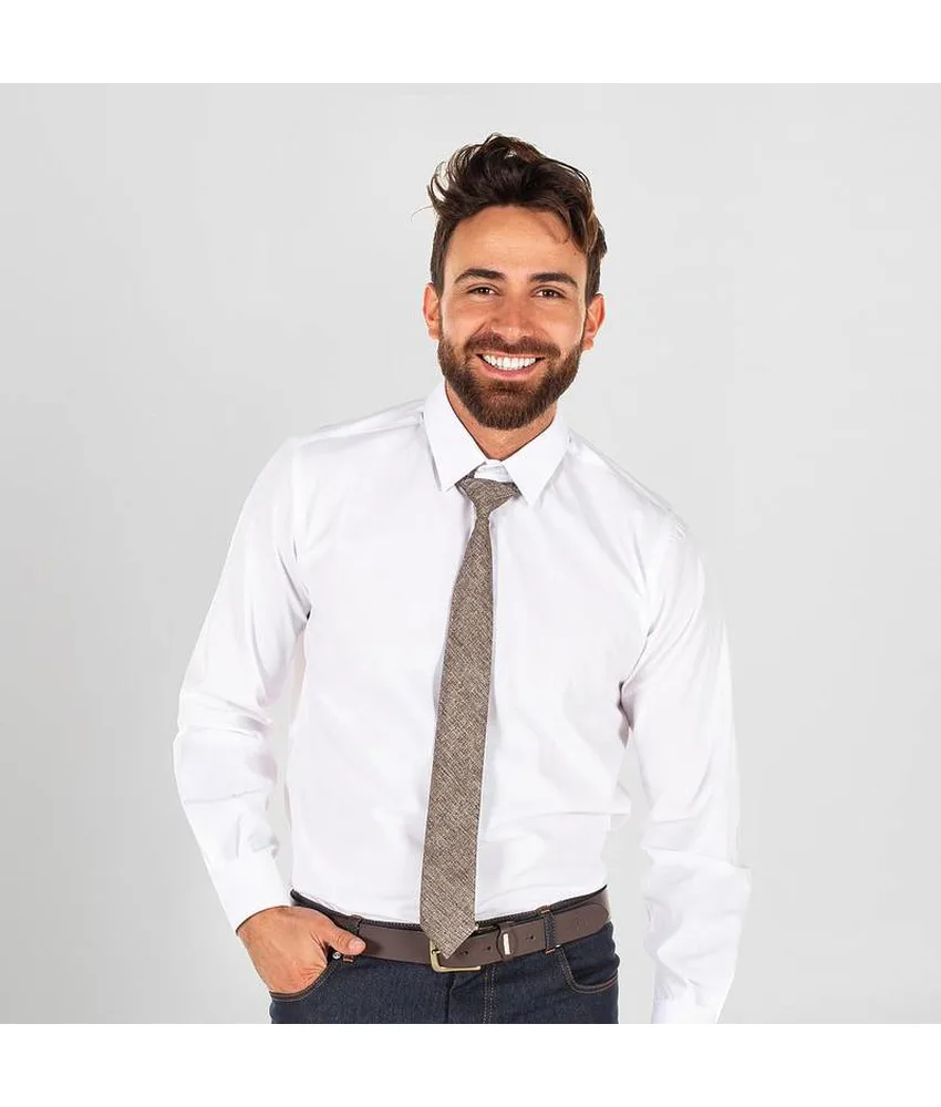 Cravatta con nodo slim iuta Garys, unisex con nodo fisso - chiusura con clip