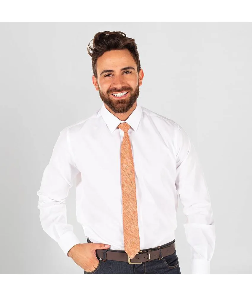 Cravatta con nodo slim iuta Garys, unisex con nodo fisso - chiusura con clip