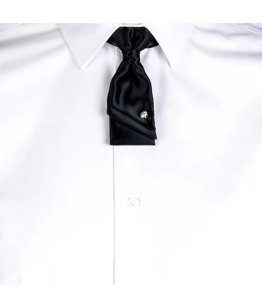 Cravattino raso Garys, 100% poliestere raso - chiusura a clip al collo