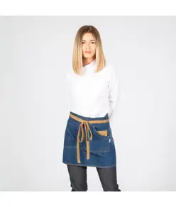 Denim lavato grembiule corto indaco combi senape Garys Redline