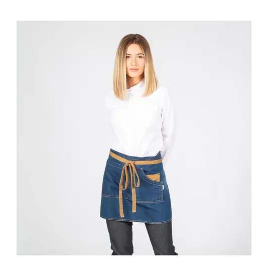 Denim lavato grembiule corto indaco combi senape Garys Redline