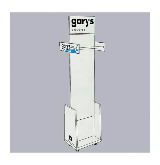 Espositore da terra per 20 appendini. 40x80x153m5 cm Garys