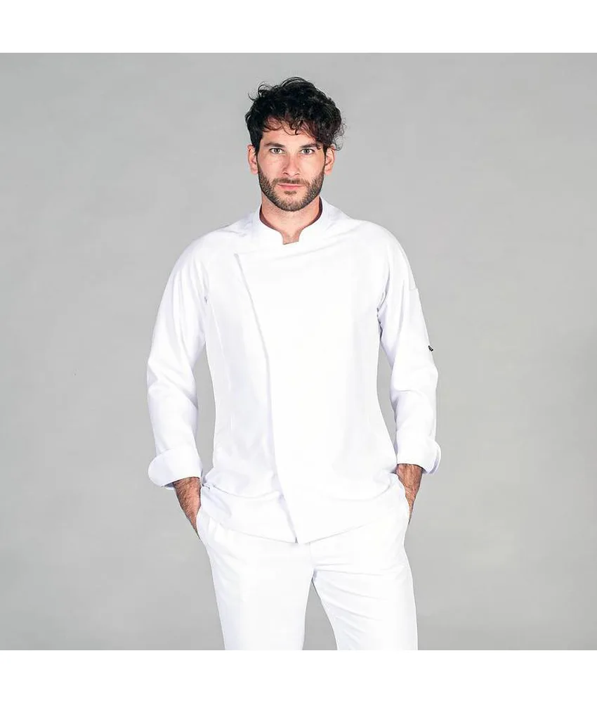 Giacca cucina da uomo Garys Crespo, tasca sulla manica sinistra - aerosilver sui lati