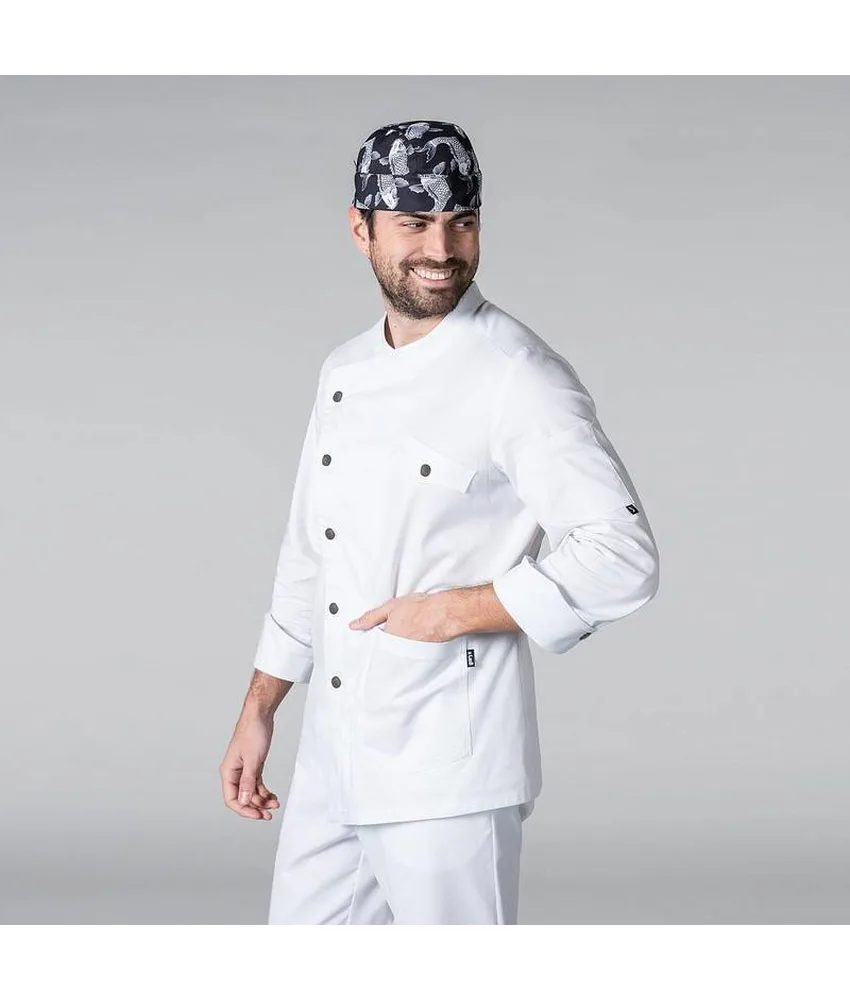 Giacca cucina da uomo Garys Soler, bottoni a pressione in metallo