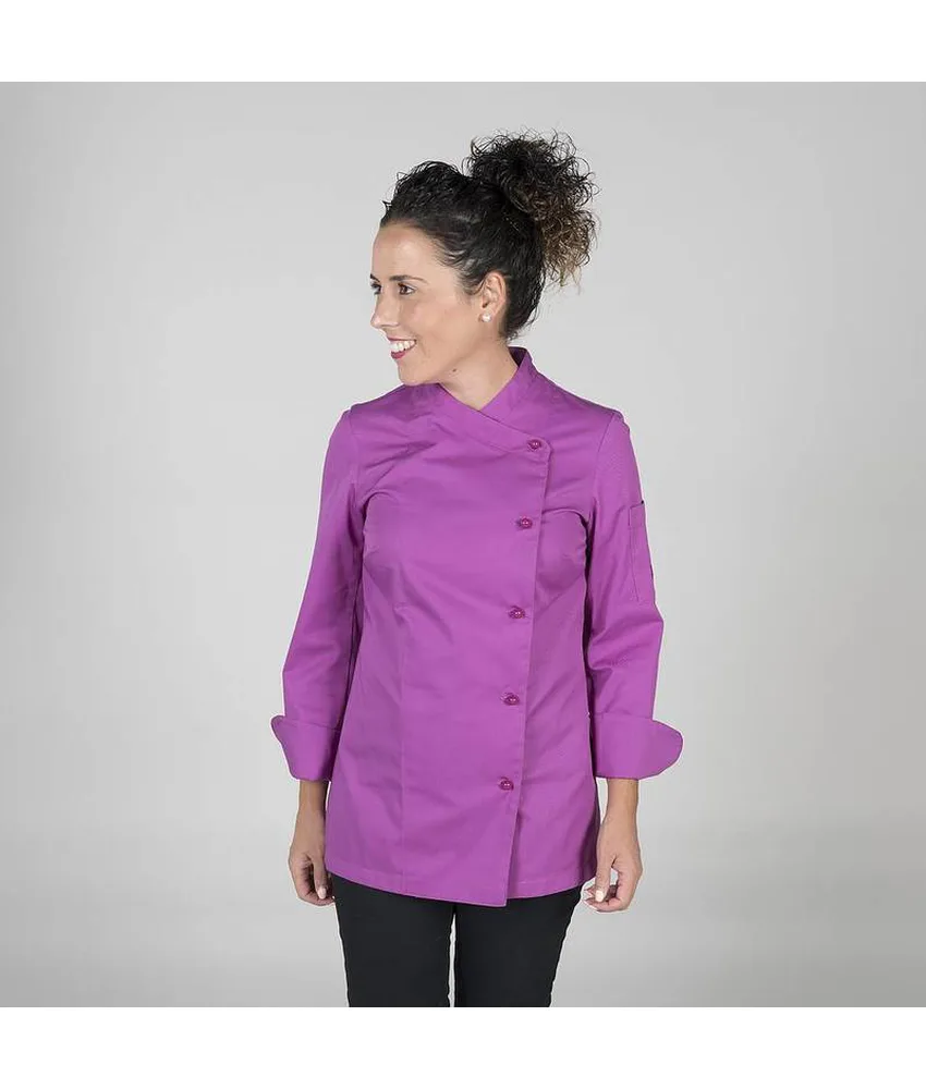 Giacca cucina donna Garys Catania, tasca sulla manica sinistra - freccette sul petto e sulla schiena