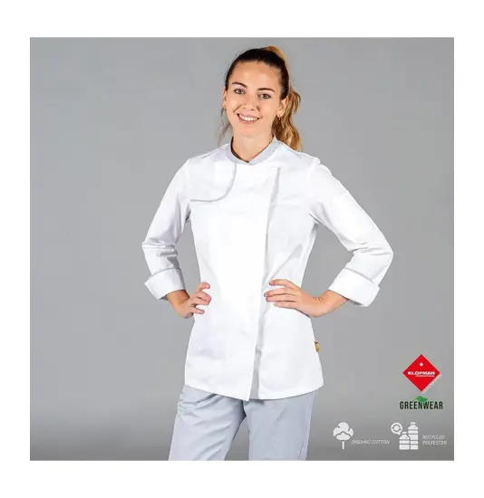 Giacca cucina donna tessuto riciclato e organico klopman Garys Anaya
