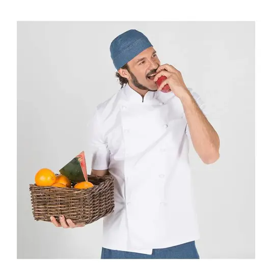 Giacca cucina unisex bottone foderato m/c bianca Garys