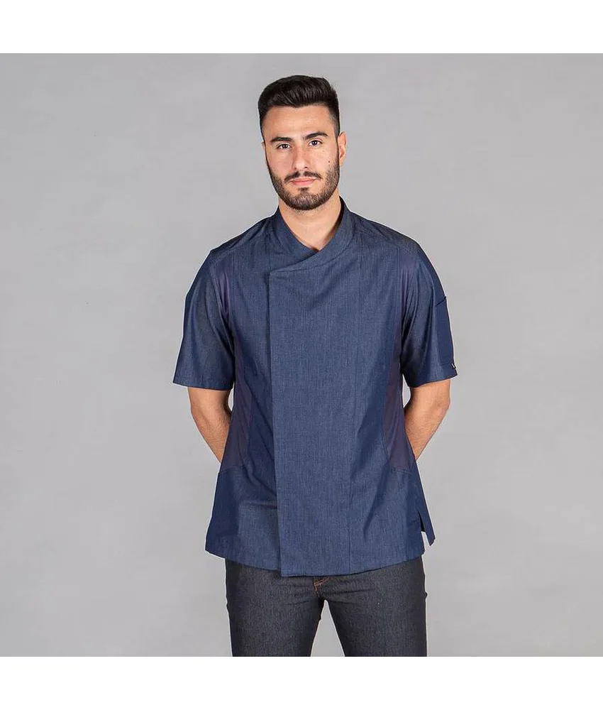 Giacca cucina unisex Garys Ponce, tasca sulla manica sinistra - argento sui lati