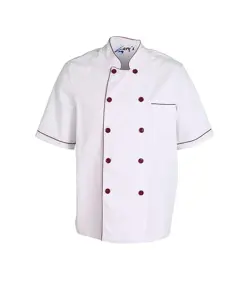 Giacca cucina unisex m/c bianca bordino colorato Garys