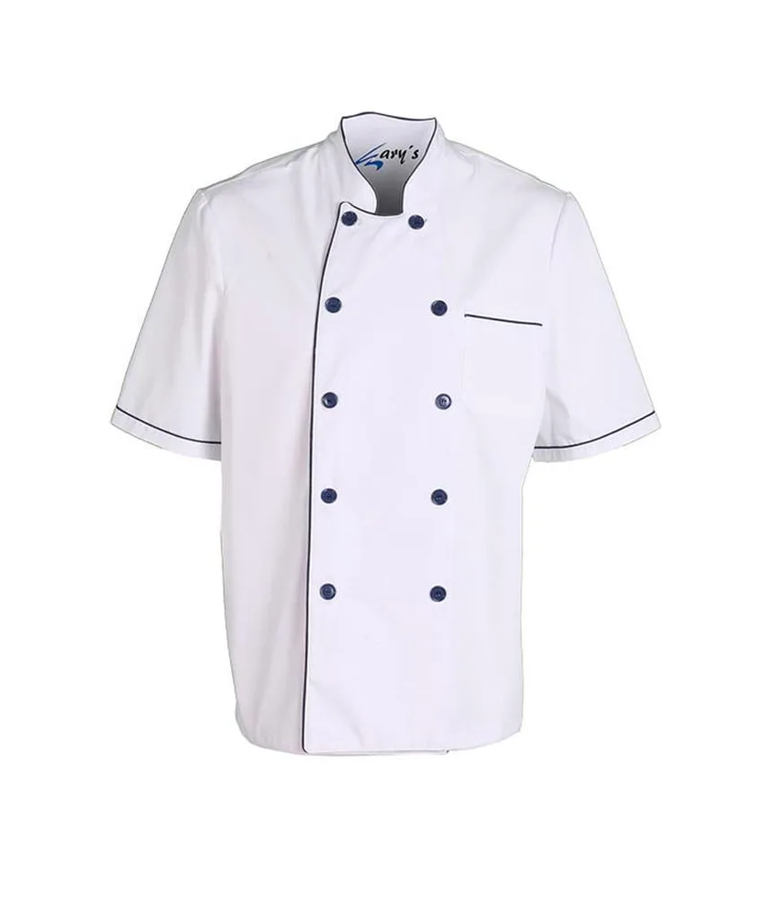 Giacca cucina unisex m/c bianca bordino colorato Garys