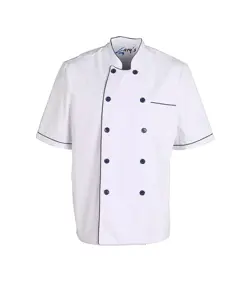 Giacca cucina unisex m/c bianca bordino colorato Garys