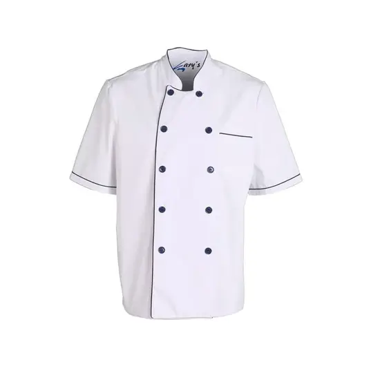 Giacca cucina unisex m/c bianca bordino colorato Garys