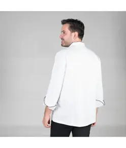 Giacca cucina unisex nápoles bianca bordino colorato Garys