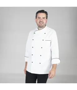Giacca cucina unisex nápoles bianca bordino colorato Garys