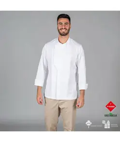Giacca cucina unisex tessuto riciclato e organico klopman Garys Haro