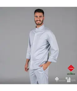 Giacca cucina unisex tessuto riciclato e organico klopman Garys Beltran