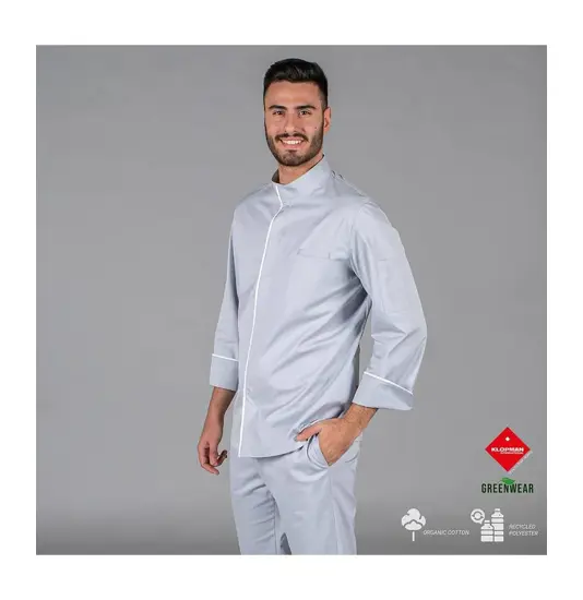 Giacca cucina unisex tessuto riciclato e organico klopman Garys Beltran