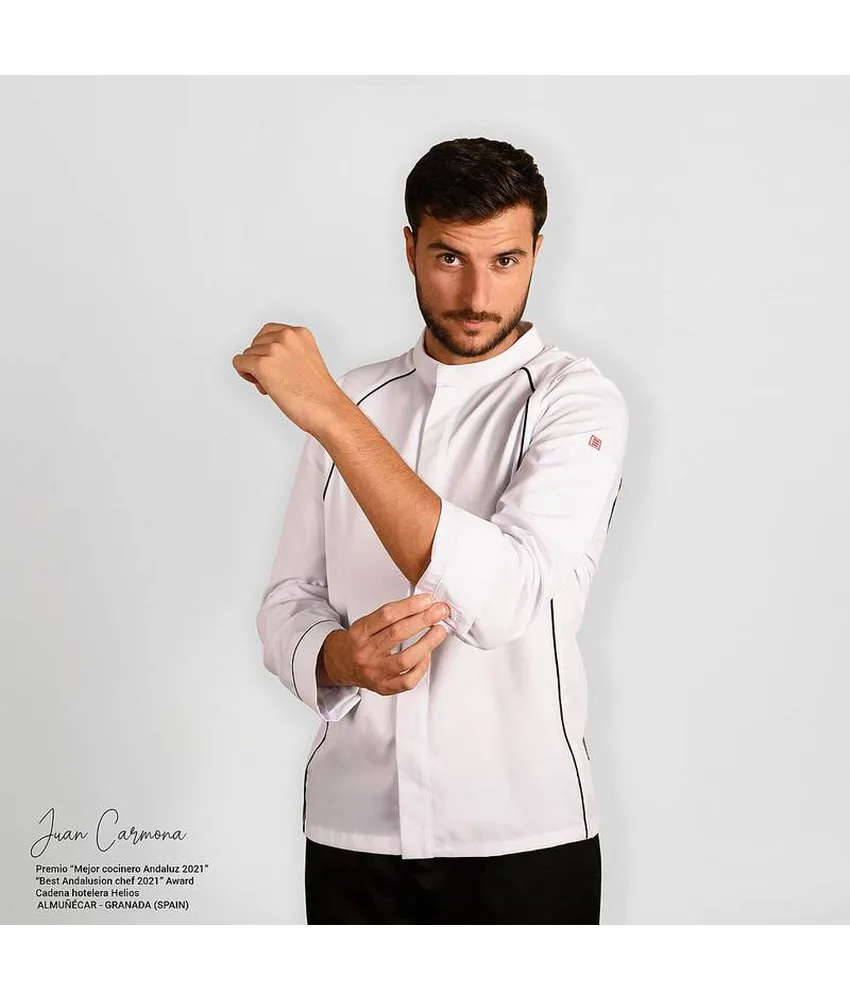 Giacca da cucina unisex Garys Apis, piqué sulla manica, spalla e schiena - linguetta per il grembiule