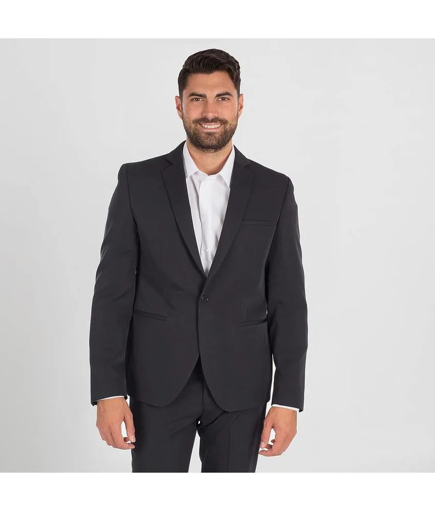Giacca da uomo 1 bottone super slim tecno Garys, freccette anteriori - cucitura centrale posteriore