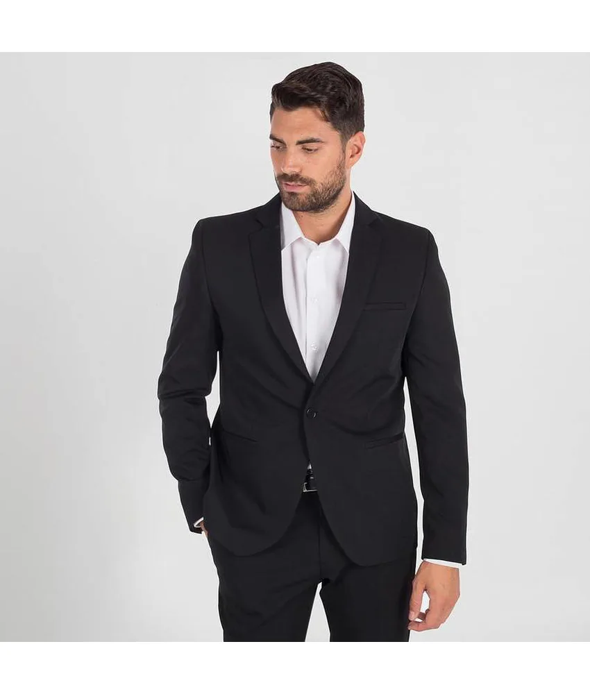 Giacca da uomo 1 bottone super slim tecno Garys, freccette anteriori - cucitura centrale posteriore
