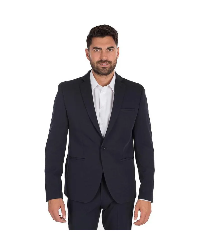 Giacca da uomo 1 bottone super slim tecno Garys, freccette anteriori - cucitura centrale posteriore