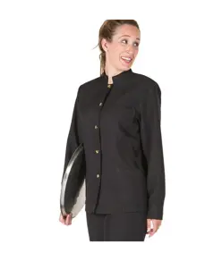 Giacca donna con collo nera bottone dorato Garys