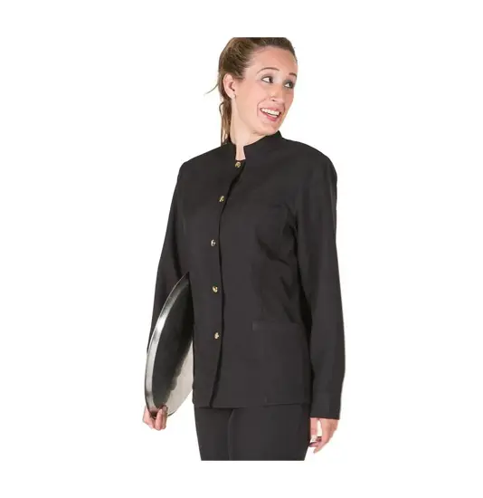 Giacca donna con collo nera bottone dorato Garys