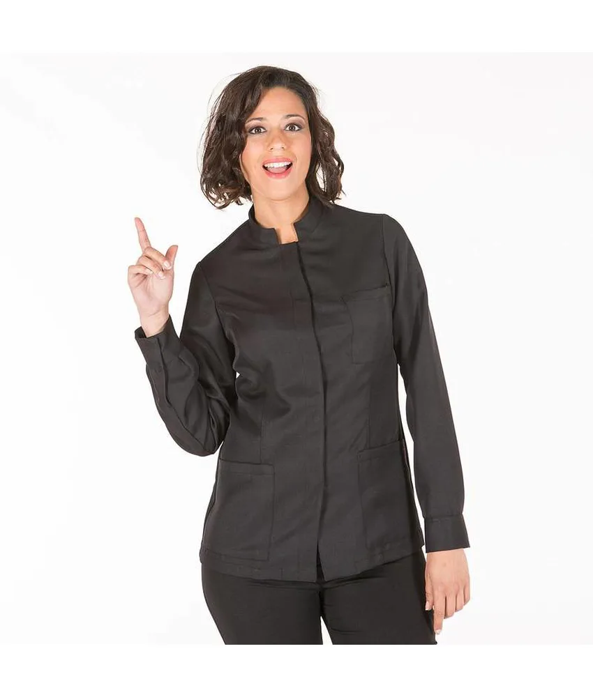 Giacca donna in twill poliestere Garys Agar, polsini con bottoni - borchie a pressione nascoste