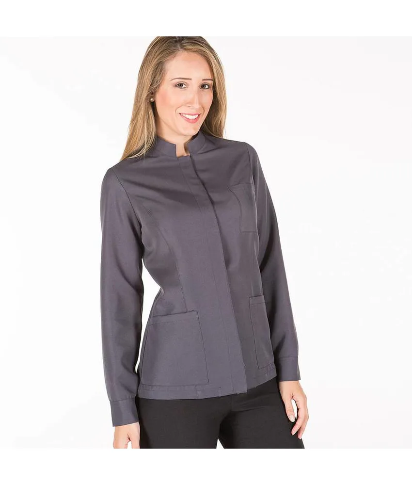 Giacca donna in twill poliestere Garys Agar, polsini con bottoni - borchie a pressione nascoste