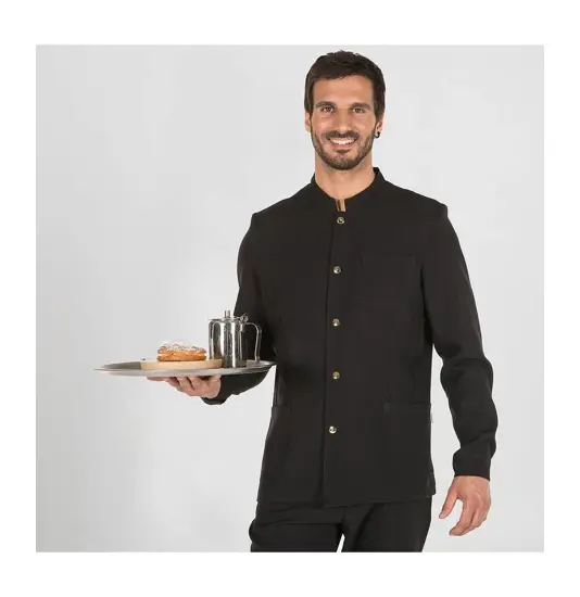 Giacca uomo con collo nera bottone dorato Garys