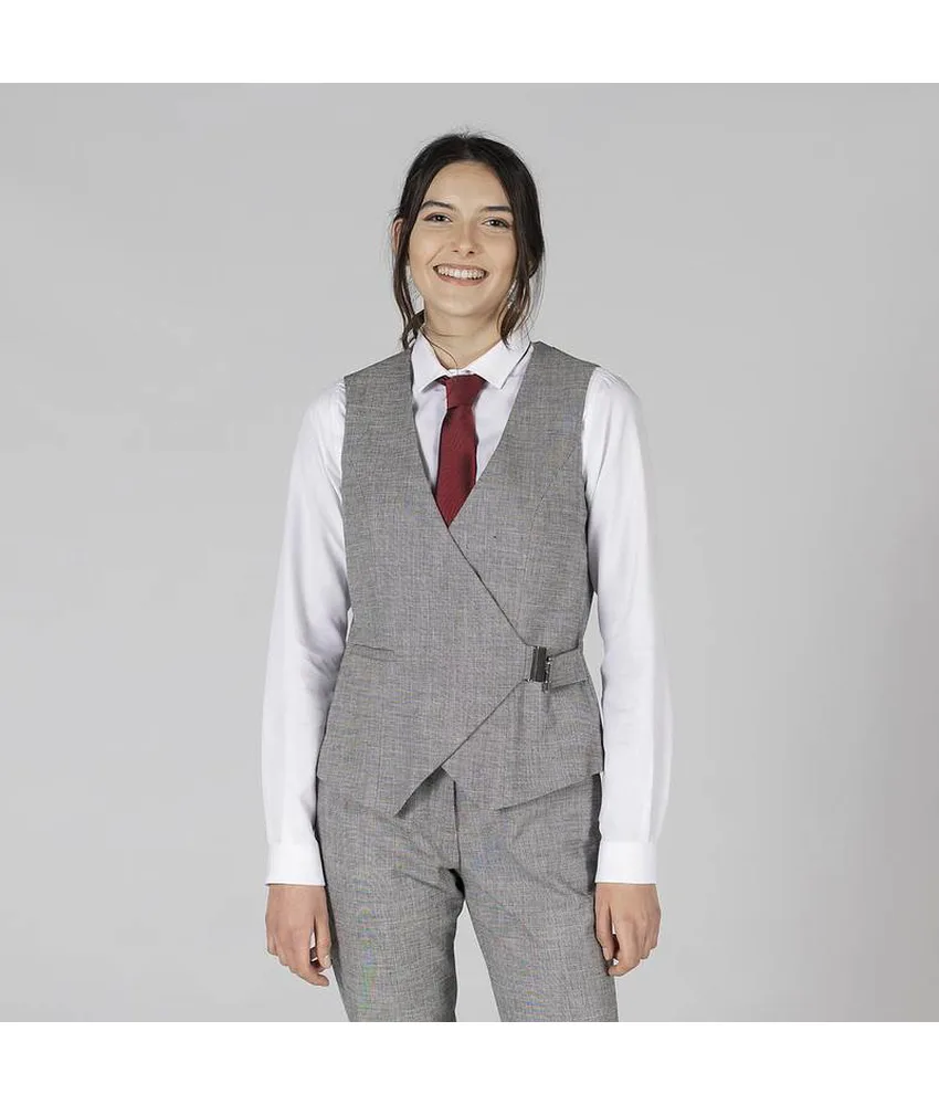 Gilet donna con fibbia Garys Cheviot, frontale incrociato con fibbia - 1 tasca laterale destra