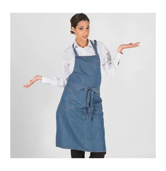 Grembiule con pettorina 2 tasche jeans Garys