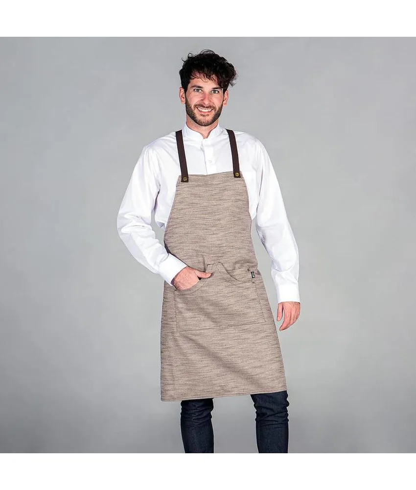 Grembiule con pettorina twill rustica Garys, 87x74 cm