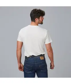 Grembiule corto denim e pelle Garys